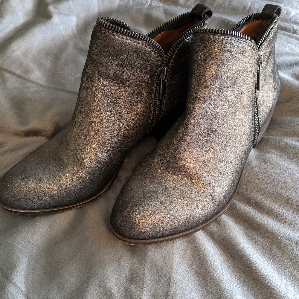 Lucky brand metallic booties